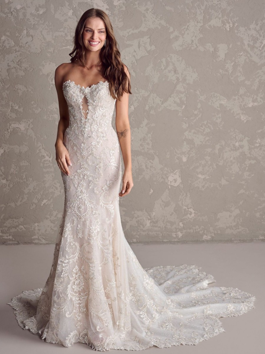 Dresses Kleinfeld Bridal Lace | Romantic Off-The-Shoulder Fit-And-Flare Gown