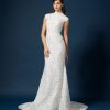 Dresses Kleinfeld Bridal Fit And Flare | Chic And Romantic High-Neck Gown