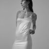 Dresses Kleinfeld Bridal Sheath | Silk One-Shoulder Gown With Detachable Cape