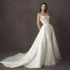 Dresses Kleinfeld Bridal Fit And Flare | Strapless Mermaid Dress With Geometric Beading And Detachable Mikado Train