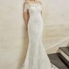 Dresses Kleinfeld Bridal Lace | Off The Shoulder Lace Fit And Flare Wedding Dress