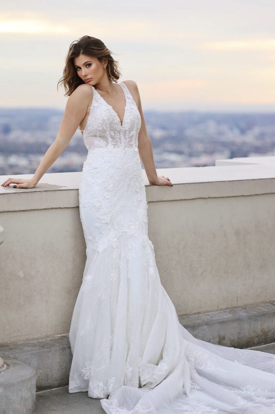 Dresses Kleinfeld Bridal Long Sleeves | Sleeveless Lace Fit And Flare Wedding Dress With Back Details