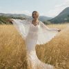 Dresses Kleinfeld Bridal Lace | Lace Sheath Gown With Cape