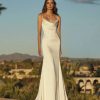 Dresses Kleinfeld Bridal Sheath | Chic And Simple Cowl-Neck Fit-And-Flare Gown With Beading