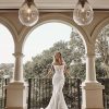 Dresses Kleinfeld Bridal Fit And Flare | Embellished Square-Neck Fit-And-Flare Gown With Overskirt