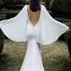 Dresses Kleinfeld Bridal Mermaid | Simple Accordion Sleeve Sheath Gown