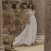 Dresses Kleinfeld Bridal Kleinfeld Exclusives | Off The Shoulder A-Line Wedding Dress With Corset Back