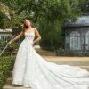 Dresses Kleinfeld Bridal A-Line | Square-Neck Floral A-Line Gown