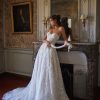 Dresses Kleinfeld Bridal A-Line | Strapless Lace And Floral A-Line Gown