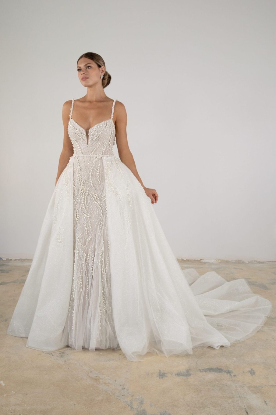 Dresses Kleinfeld Bridal Fit And Flare | Chic And Modern Pearl Fit-And-Flare Gown