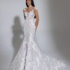 Dresses Kleinfeld Bridal Mermaid | Cal Sleeve Floral Lace Mermaid Wedding Dress