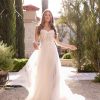 Dresses Kleinfeld Bridal A-Line | Floral And Tulle A-Line Gown With Open Back