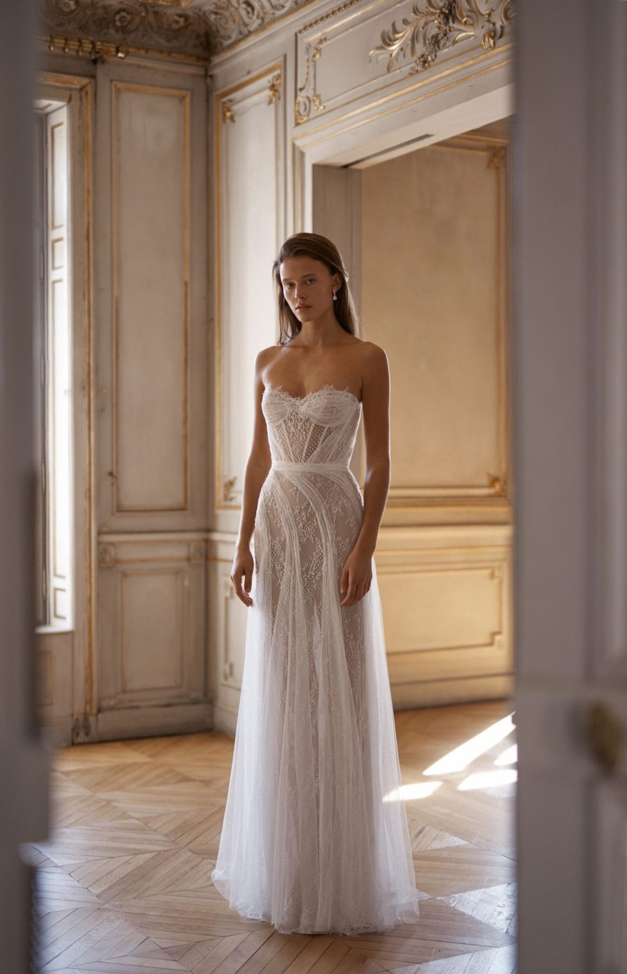 Dresses Kleinfeld Bridal Lace | Unique Lace And Tulle A-Line Gown