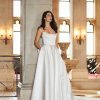 Dresses Kleinfeld Bridal A-Line | Satin Corset A-Line Gown With Bow