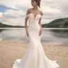 Dresses Kleinfeld Bridal Plus Size Wedding Dresses | Fit And Flare Wedding Dress With Beaded Off The Shoulder Straps