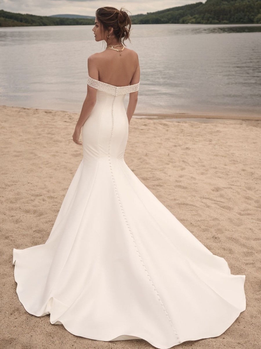 Dresses Kleinfeld Bridal Plus Size Wedding Dresses | Fit And Flare Wedding Dress With Beaded Off The Shoulder Straps