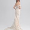 Dresses Kleinfeld Bridal Kleinfeld Exclusives | Off The Shoulder Sheath Wedding Dress With Detachable Overskirt