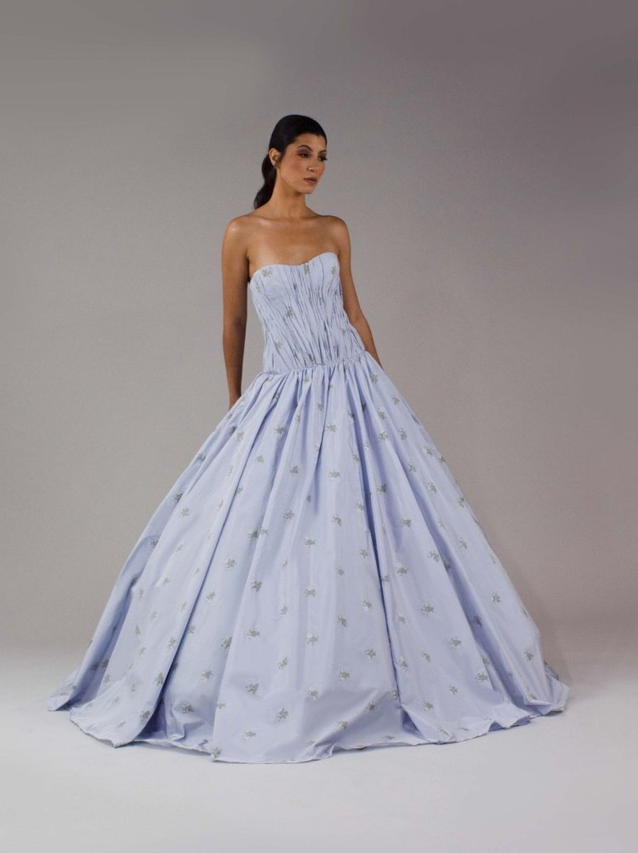 Dresses Kleinfeld Bridal A-Line | Romantic Blue Ball Gown With Sweetheart Neckline