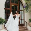 Dresses Kleinfeld Bridal Sexy | Lace And Crepe V-Neck Fit-And-Flare Gown