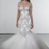 Dresses Kleinfeld Bridal Mermaid | Crystal Embellished Mermaid Tulle Skirt Wedding Dress