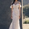 Dresses Kleinfeld Bridal Fit And Flare | Off-The-Shoulder Floral Fit-And-Flare Gown