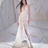 Dresses Kleinfeld Bridal Fit And Flare | Embroidered Fit-And-Flare Gown With Slit