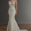 Dresses Kleinfeld Bridal Popular Wedding Dresses | V-Neck Sleeveless Beaded And Embroidered Fit And Flare Wedding Dress