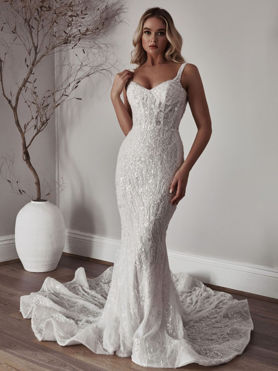 Dresses Kleinfeld Bridal Sexy | Chic And Sexy Beaded Fit-And-Flare Gown