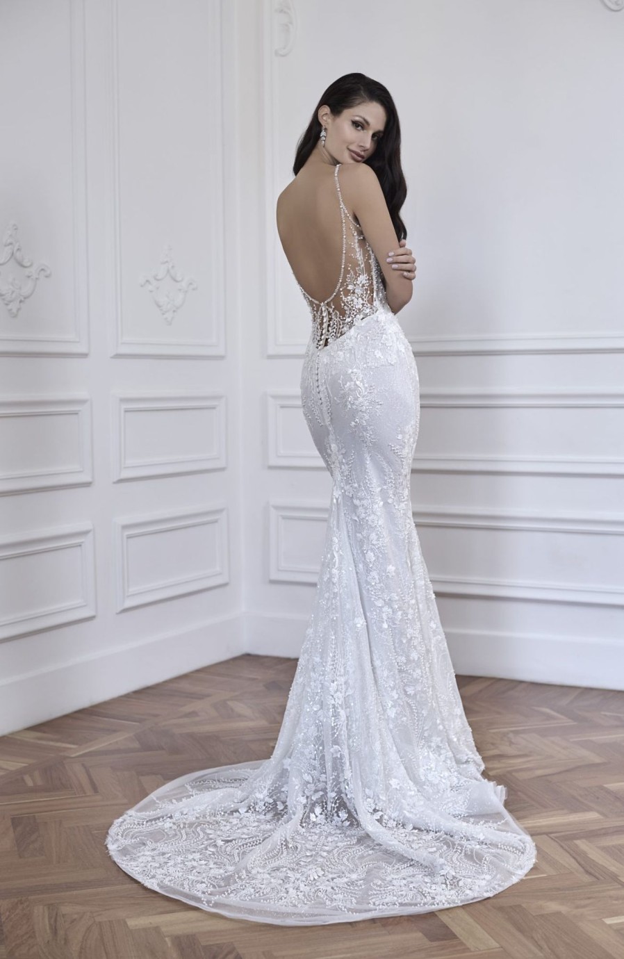 Dresses Kleinfeld Bridal Fit And Flare | Fit And Flare Wedding Dress With Beaded 3D Floral Embroidery