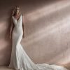 Dresses Kleinfeld Bridal Sexy | Sleek And Romantic Fit-And-Flare Gown With Illusion Back