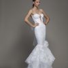 Dresses Kleinfeld Bridal Kleinfeld Exclusives | Strapless Plunging V-Neckline Lace Mermaid Wedding Dress