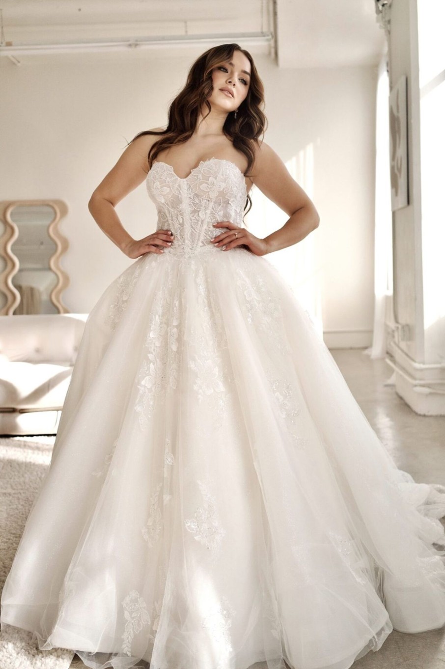 Dresses Kleinfeld Bridal Ball Gown | Strapless Lace Corset Ball Gown Wedding Dress