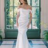 Dresses Kleinfeld Bridal Popular Wedding Dresses | Off The Shoulder Draped Fit And Flare Wedding Dress