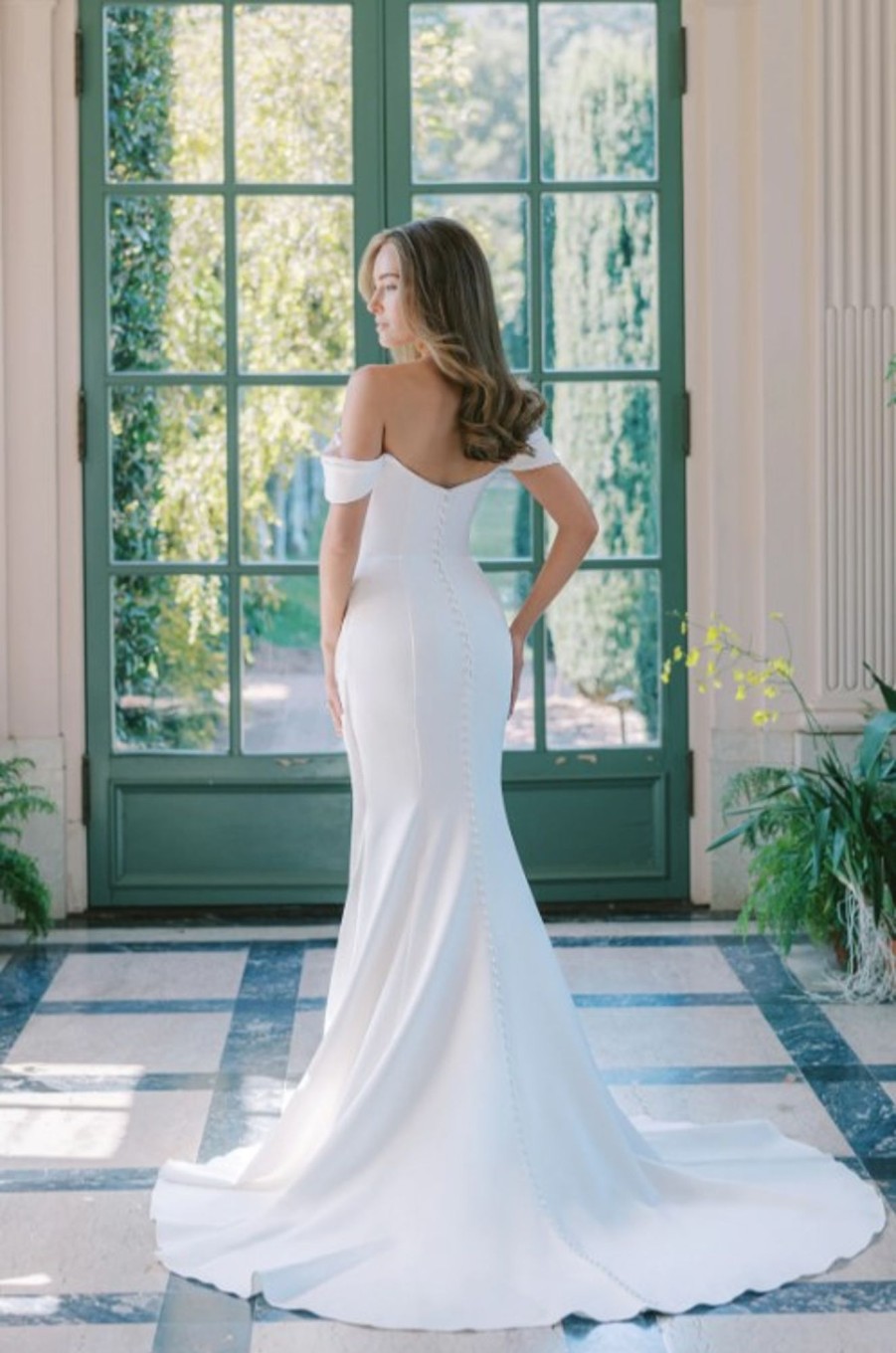 Dresses Kleinfeld Bridal Popular Wedding Dresses | Off The Shoulder Draped Fit And Flare Wedding Dress