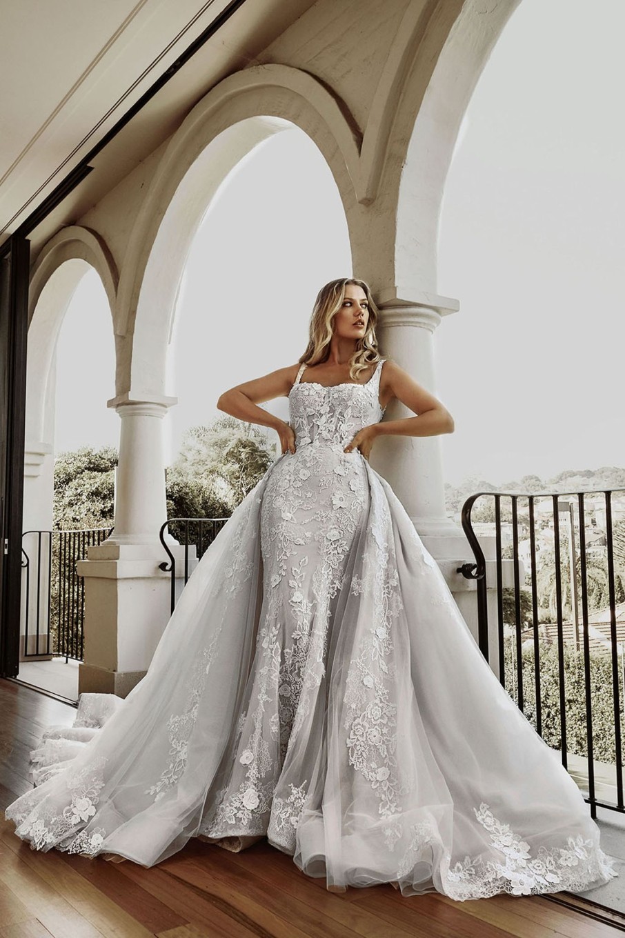 Dresses Kleinfeld Bridal Fit And Flare | Dramatic Detachable Overskirt