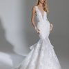 Dresses Kleinfeld Bridal Mermaid | Sleeveless V-Neckline Lace Mermaid Wedding Dress