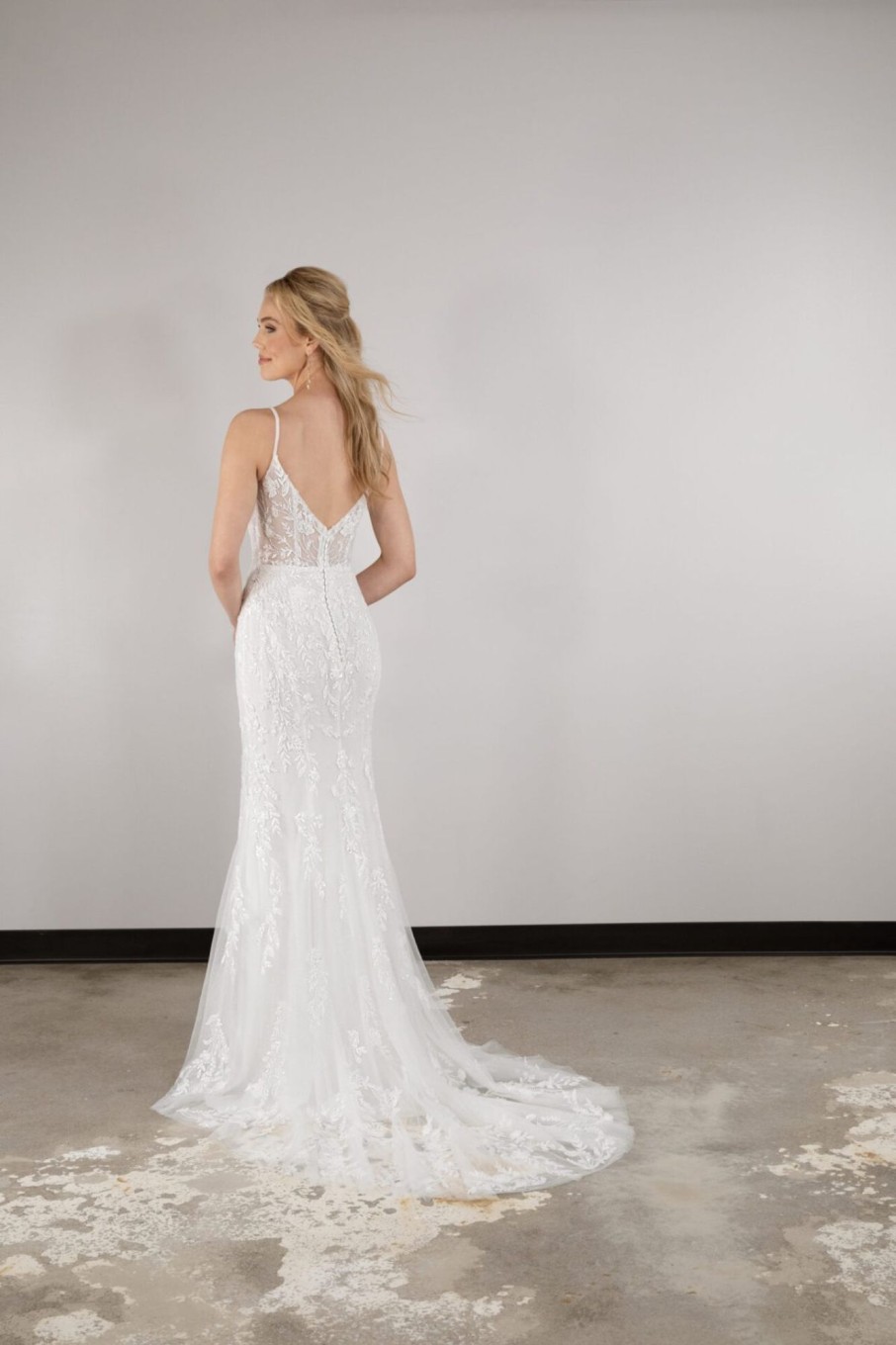 Dresses Kleinfeld Bridal Fit And Flare | Beaded Lace Fit-And-Flare Gown With Corset Bodice