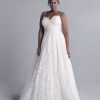 Dresses Kleinfeld Bridal Plus Size Wedding Dresses | Spaghetti Strap Floral Beaded And Embroidered Ball Gown Wedding Dress With Sparkle Sequins