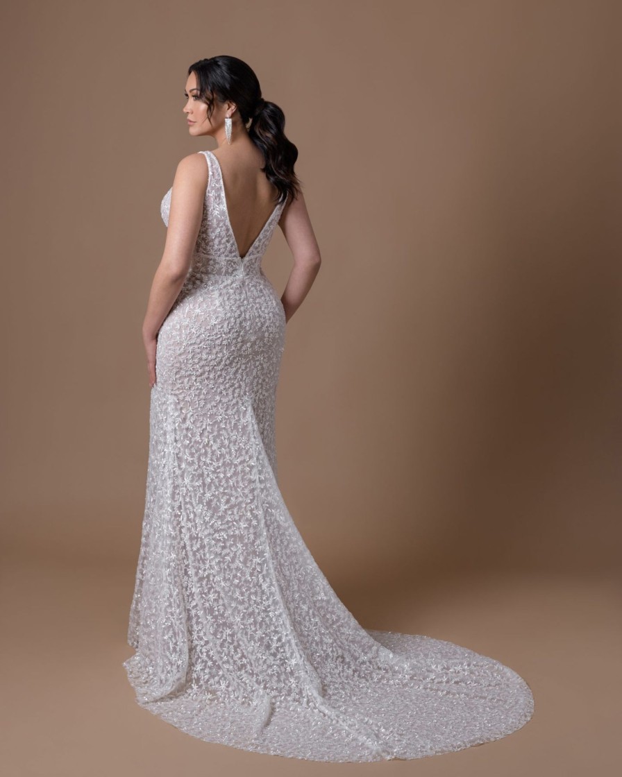 Dresses Kleinfeld Bridal Plus Size Wedding Dresses | Embellished Fit-And-Flare Gown