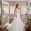 Dresses Kleinfeld Bridal A-Line | Off-The-Shoulder Floral A-Line Gown