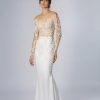 Dresses Kleinfeld Bridal Long Sleeves | Illusion Long Sleeve Fit-And-Flare Gown