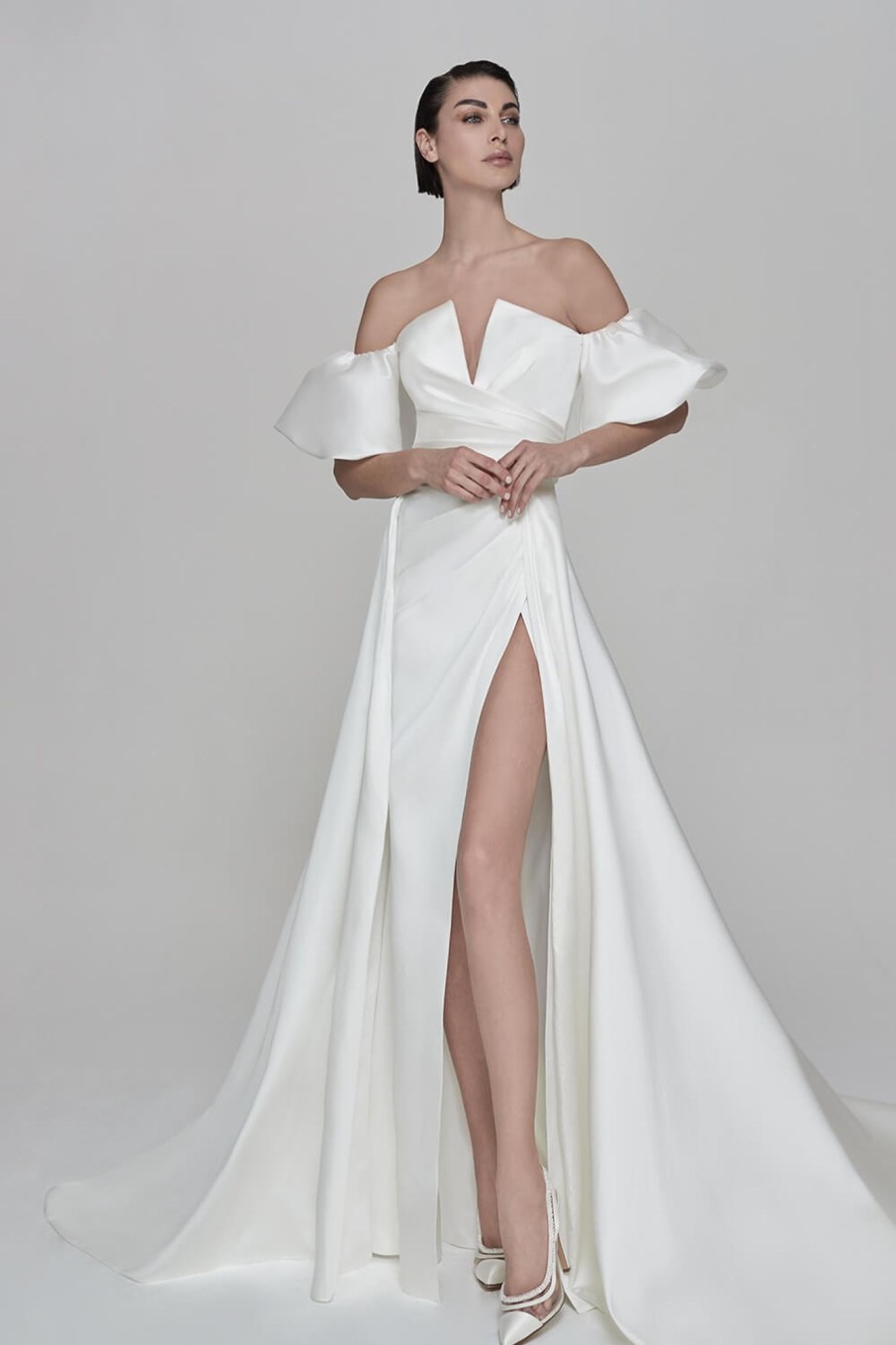 Dresses Kleinfeld Bridal Kleinfeld Exclusives | Off Shoulder Fit And Flare Wedding Dress