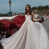 Dresses Kleinfeld Bridal Kleinfeld Exclusives | Floral Applique V-Neck Bodice A-Line Wedding Dress