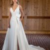 Dresses Kleinfeld Bridal Plus Size Wedding Dresses | A-Line Wedding Dress With V-Neckline And Bow Detail