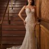 Dresses Kleinfeld Bridal Fit And Flare | Strapless Beaded Lace Fit And Flare Wedding Dress With Sweetheart Neckline