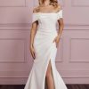 Dresses Kleinfeld Bridal Plus Size Wedding Dresses | Off The Shoulder Fit And Flare Wedding Dress With Boned Bodice