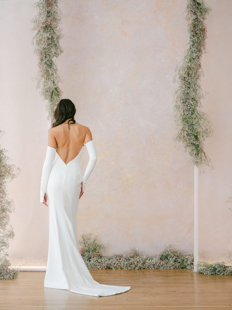 Dresses Kleinfeld Bridal Sexy | Crepe Strapless Minimalist Gown