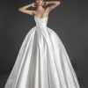 Dresses Kleinfeld Bridal Kleinfeld Exclusives | Sweetheart Neckline Strapless Satin Ball Gown Wedding Dress With Crystals