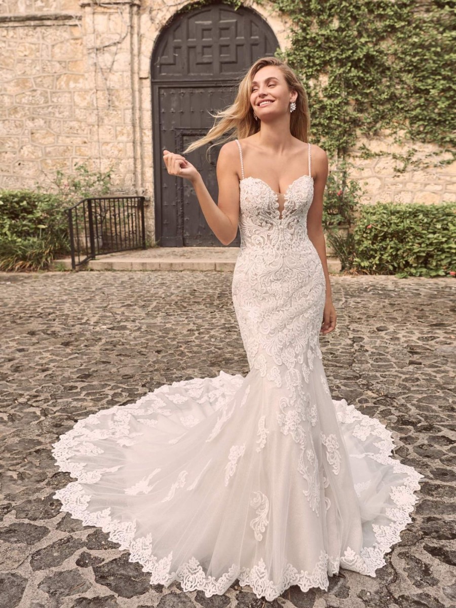 Dresses Kleinfeld Bridal Plus Size Wedding Dresses | Sparkly Lace Fit-And-Flare Bridal Dress Wedding Dress