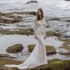 Dresses Kleinfeld Bridal Kleinfeld Exclusives | Off The Shoulder Long Sleeve Fit And Flare Wedding Dress With Open Back